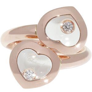 Chopard K18PG Diamond Heart Ring